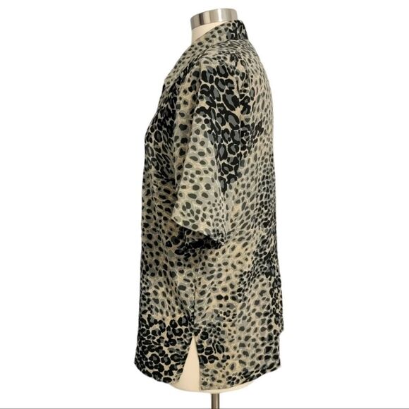VINTAGE Voir Collection 90s Animal Print Blouse Size XL - Picture 2 of 9